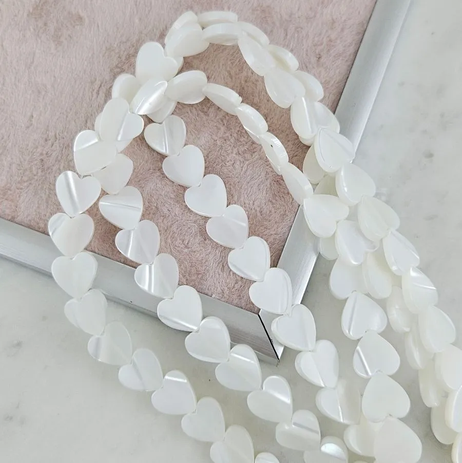 1 шт. Перламутр натуральный ок. 10 мм бусина Сердце, белый (6118) для бижутерии купить с доставкой по России | Интернет‑магазин Viva Beads
