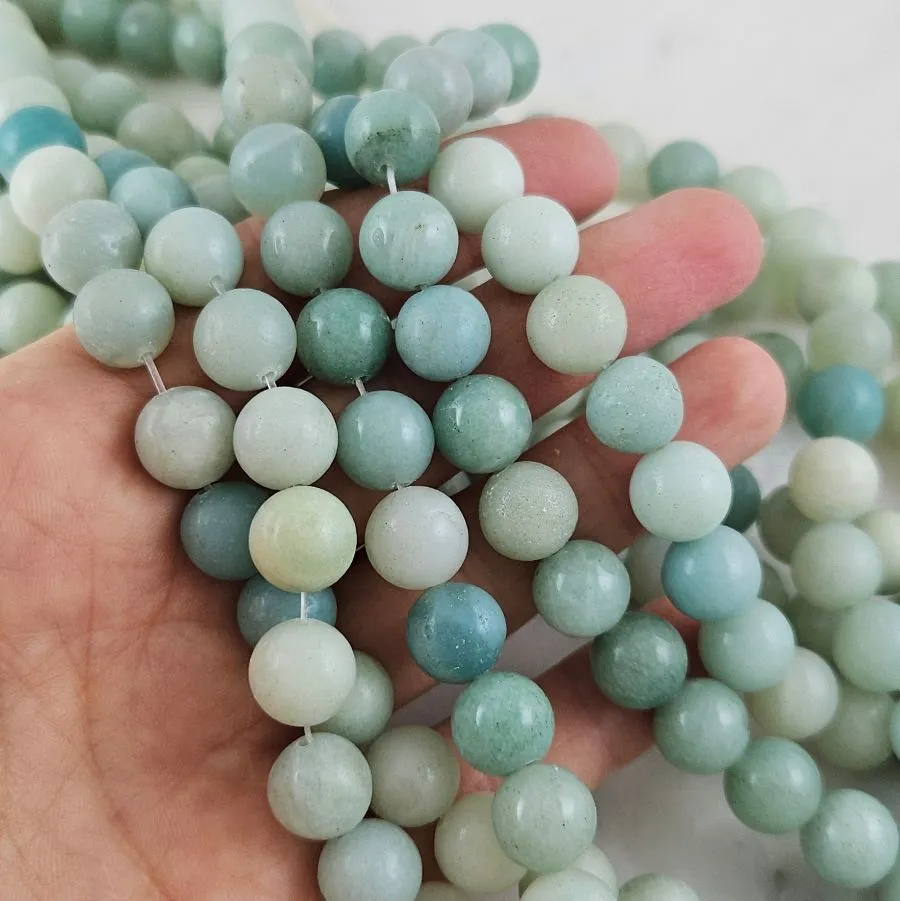 Нить 17.5 см Амазонит натуральный ок. 10 мм бусины гладкий шар (10122-10) для бижутерии купить с доставкой по России | Интернет‑магазин Viva Beads
