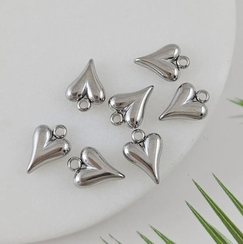 Подвеска Сердце 11.7х8.3 мм, нержавеющая сталь (9132-8)