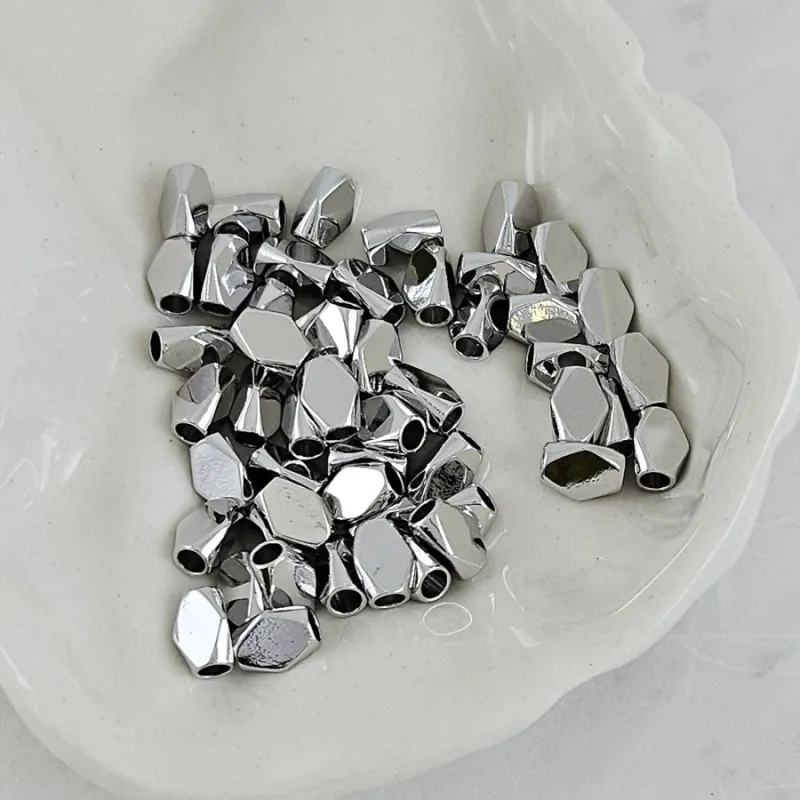 1 шт. Бусина разделитель 5.8x4.3 мм, родиевое покрытие (7386-Р-6) купить с доставкой по России | Интернет-магазин Viva Beads