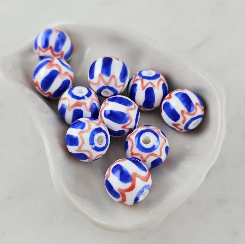 1 шт. Бусина цветная ок. 14 мм синий, керамика (10126-СИН) купить с доставкой по России | Интернет-магазин Viva Beads