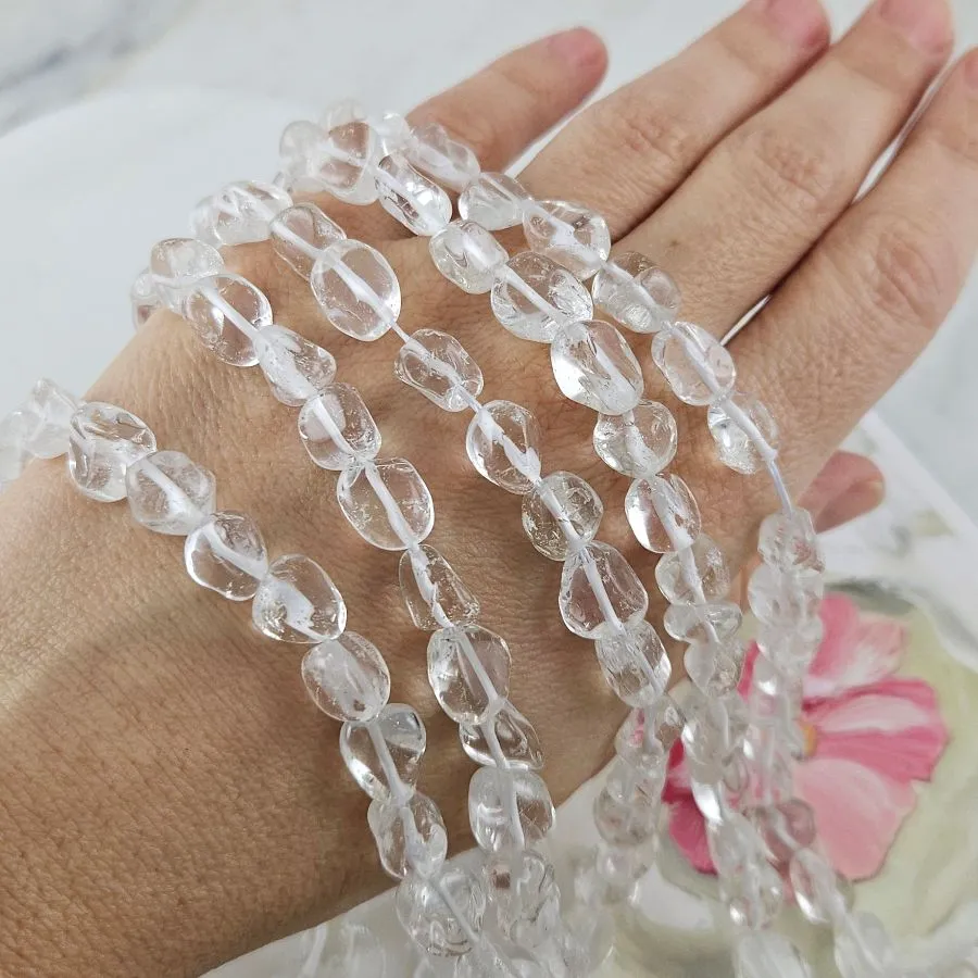 Нить 19 см Горный хрусталь натуральный 9-12x8-13x5-7 мм бусины фри форм, галтовка (8569) для бижутерии купить с доставкой по России | Интернет‑магазин Viva Beads
