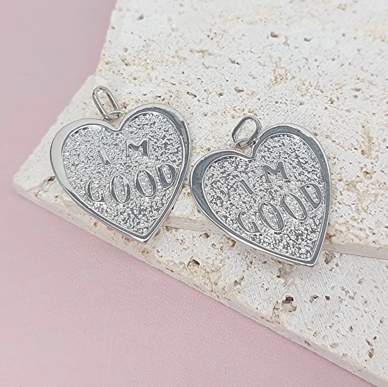 Подвеска Сердце 26х25 мм родиевое покр. (7940-Р)