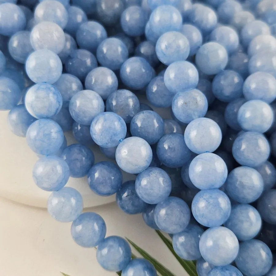 Нить 19 см Кварц тонированный 10-10.3 мм гладкие бусины, голубой  (10026-10) купить в Воронеже | Заказать в интернет-магазине Viva Beads
