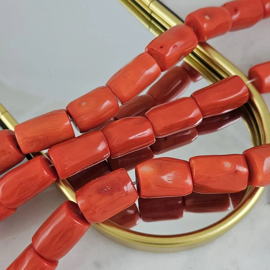 1 шт Коралл натуральный ок. 12-15х17-20 мм, бусины бочонок крупный, оранжевый (9562) для бижутерии купить с доставкой по России | Интернет‑магазин Viva Beads
