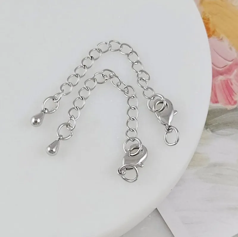 Замок лобстер 10 мм с удлинителем капелька родиевое покрытие (9147-10-Р) замок для украшений купить с доставкой по России | Интернет-магазин Viva Beads