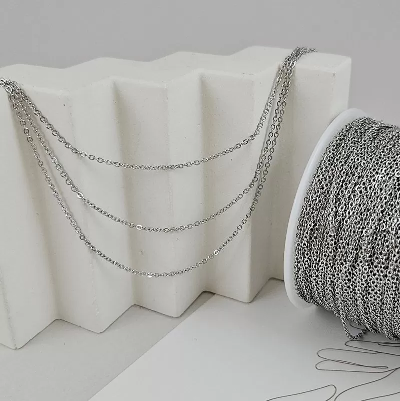 1 м Цепь тонкая якорная толщиной 1 мм, нержавеющая сталь (4671-1) купить с доставкой по России | Интернет-магазин Viva Beads