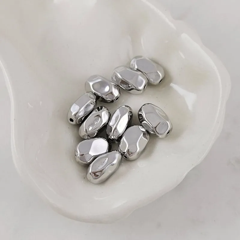 1 шт. Бусина разделитель овальная 11.4х7х5.8 мм родиевое покрытие (10098-Р) купить с доставкой по России | Интернет-магазин Viva Beads