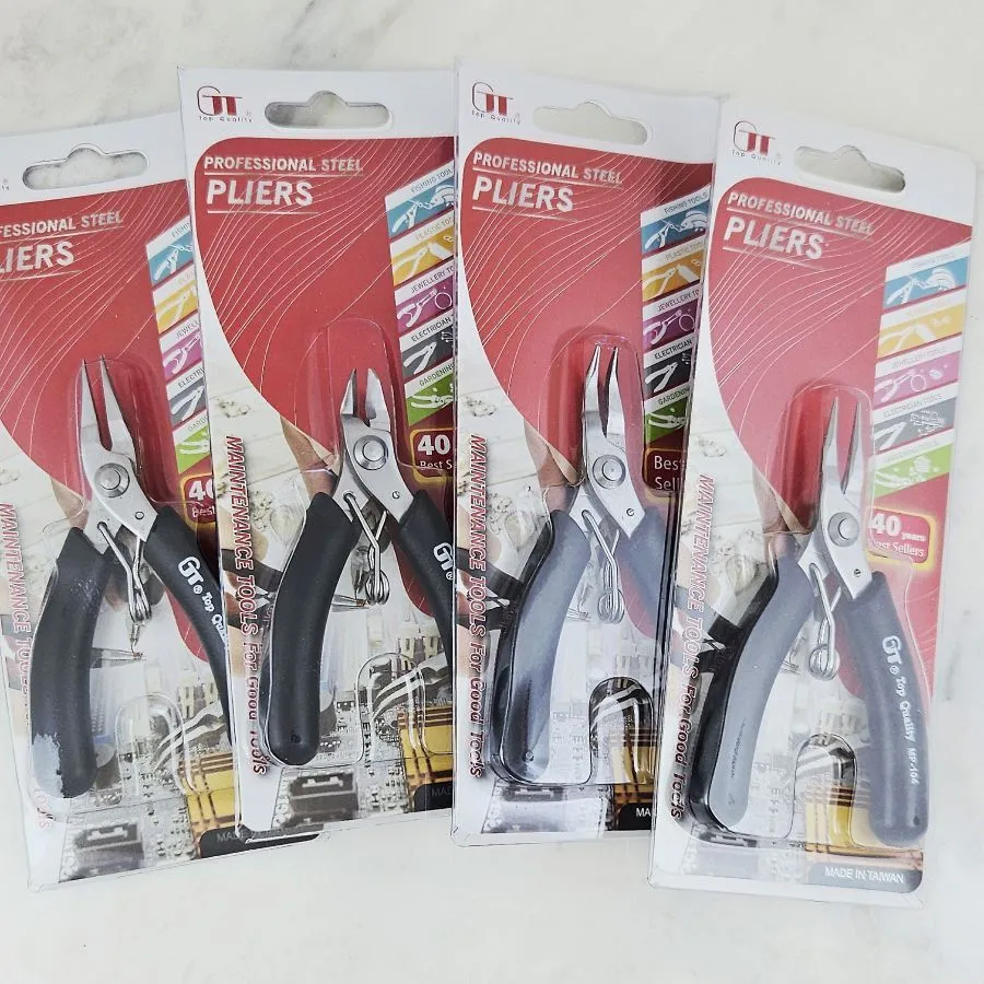 4 шт. Набор инструментов: кусачки, круглогубцы, тонкогубцы, утконосы GT (НАБОР-GT) инструмент для сборки украшений купить с доставкой по России | Интернет-магазин Viva Beads