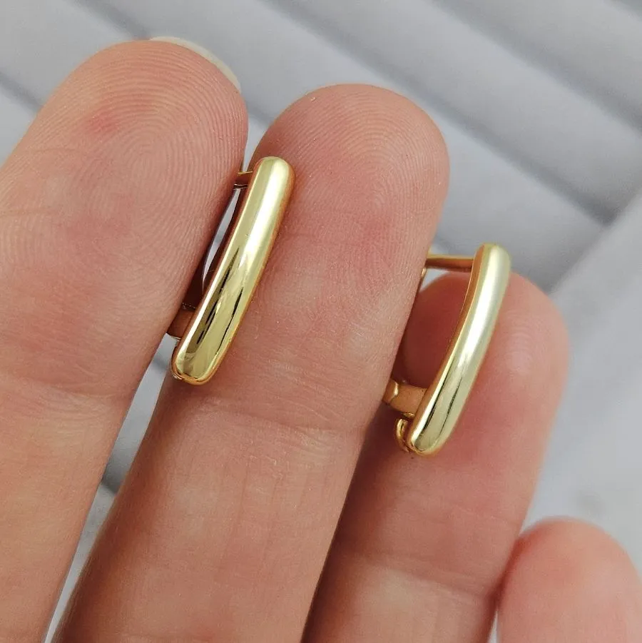 Швензы с замком базовые 16х3 мм позолота 14К (5382-З) швензы для серег купить с доставкой по России | Интернет-магазин Viva Beads