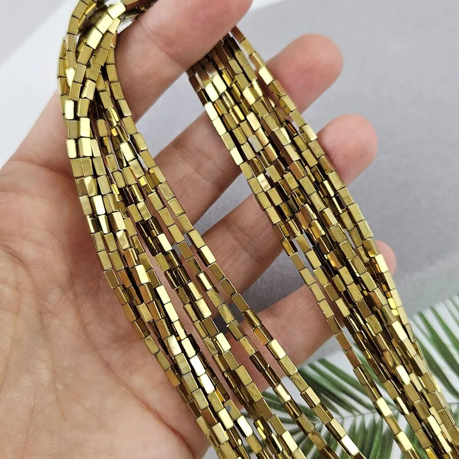 Нить 39 см Гематит /гематин / 2х4 мм прямоугольная бусина цвет античное золото (6996/4х2-З) купить в Воронеже | Заказать в интернет-магазине Viva Beads
