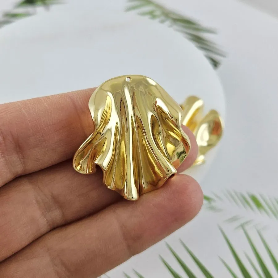 Подвеска Волнистая 31х30 мм, позолота 14К (10021-З)