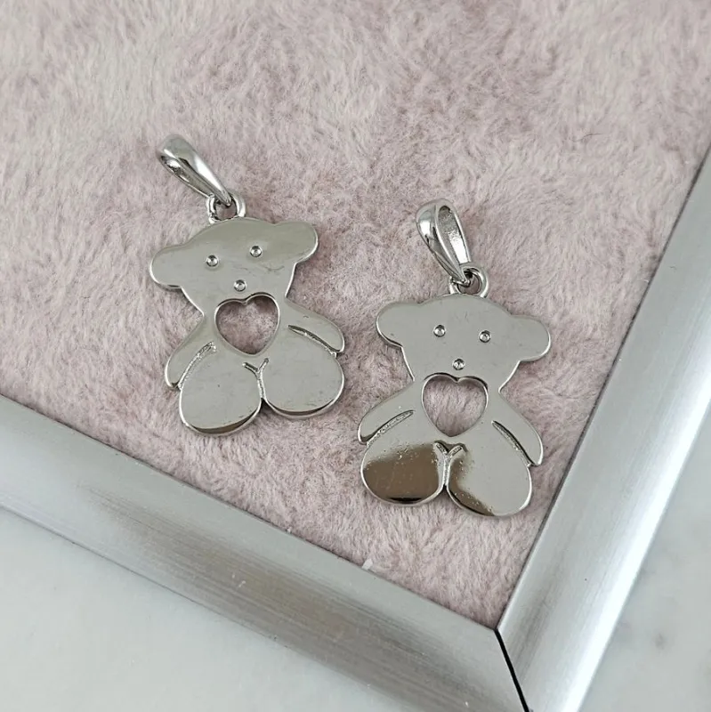 Подвеска Мишка 20.8х15 мм родиевое покрытие (10185-Р) купить с доставкой по России | Интернет-магазин Viva Beads