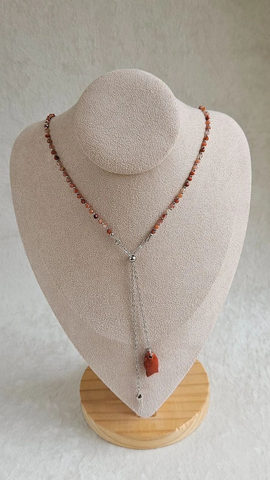 Колье-галстук из агата с подвесками в морском стиле - набор материалов для самостоятельной сборки (НАБОР-86)