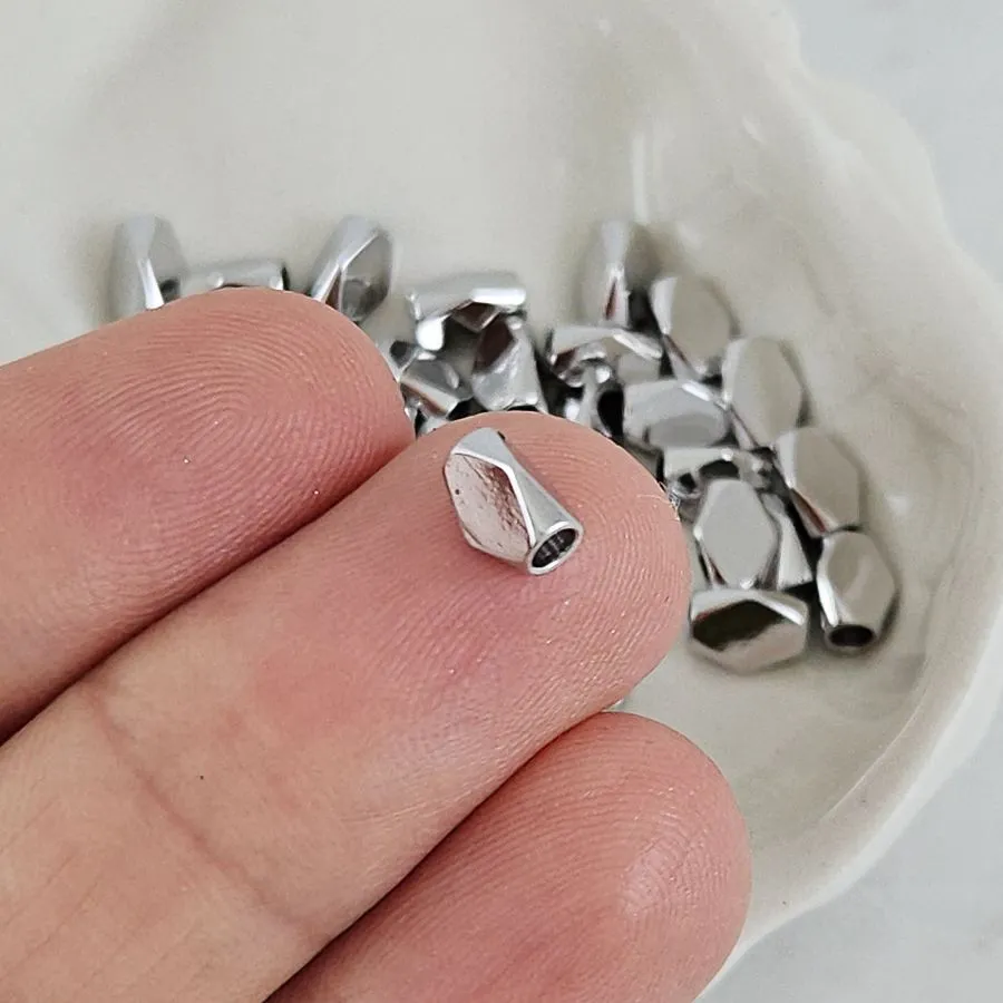 1 шт. Бусина разделитель 5.8x4.3 мм, родиевое покрытие (7386-Р-6) купить с доставкой по России | Интернет-магазин Viva Beads