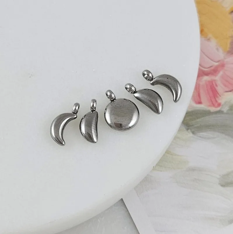 Сэт подвесок Фазы луны 10.5x4-8x2.5-3 мм, нержавеющая сталь (10136) купить с доставкой по России | Интернет-магазин Viva Beads