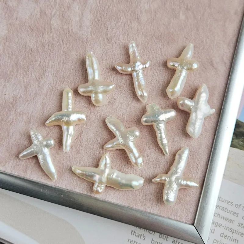 1 шт. Жемчуг речной барокко 28-36х16-23 мм, форма крест (6770) купить с доставкой по России | Интернет-магазин Viva Beads