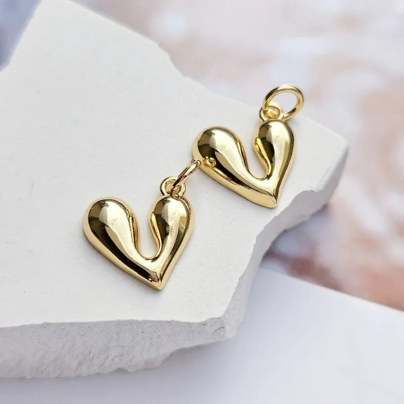 УЦЕНКА Подвеска Сердце 13.8х12.5 мм позолота 14К (8523-З-УЦ)