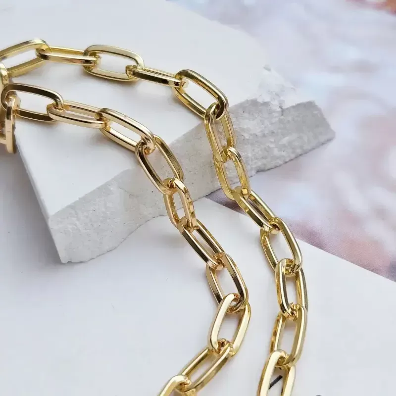 10 см Цепь толщиной 5.3 мм якорное плетение, овальная, позолота 14К (8616-З) купить с доставкой по России | Интернет-магазин Viva Beads