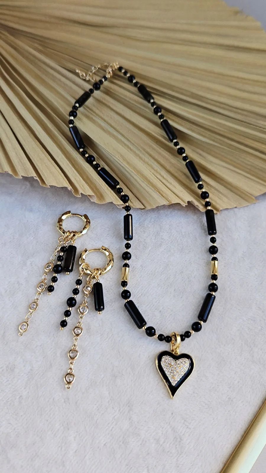 Black Charm — набор для создания чокера и серег-конго с черным ониксом (НАБОР-73) купить с доставкой по России | Интернет-магазин Viva Beads