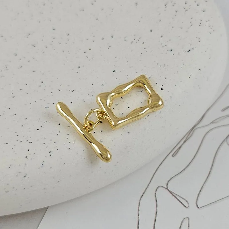 Замок тоггл прямоугольный, кольцо 15.6х10 мм позолота 14К (9484-З) замок для украшений купить с доставкой по России | Интернет-магазин Viva Beads