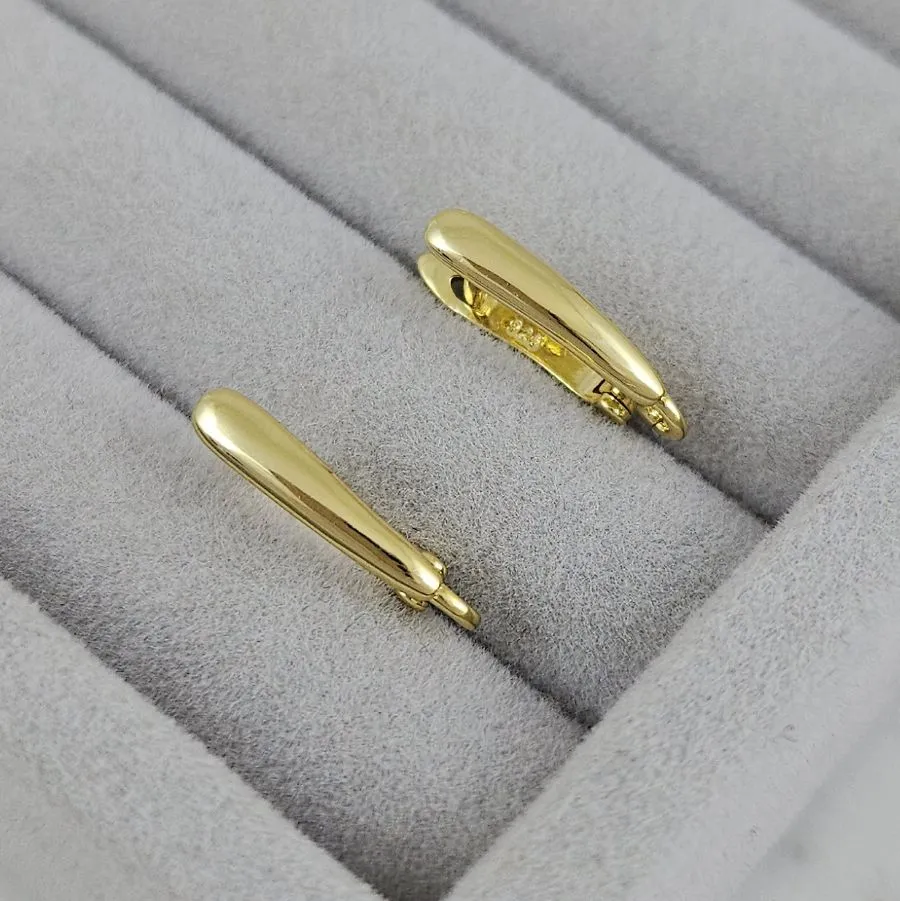 Швензы базовые с английским замком 17х3 мм, позолота 14К (6311-З) швензы для серег купить с доставкой по России | Интернет-магазин Viva Beads