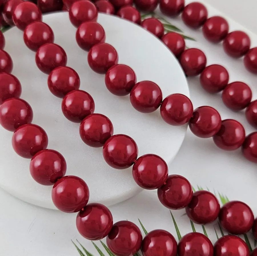 1 шт. Жемчуг майорка 14 мм, бусина гладкий шар, красный (2922-14) купить с доставкой по России | Интернет-магазин Viva Beads