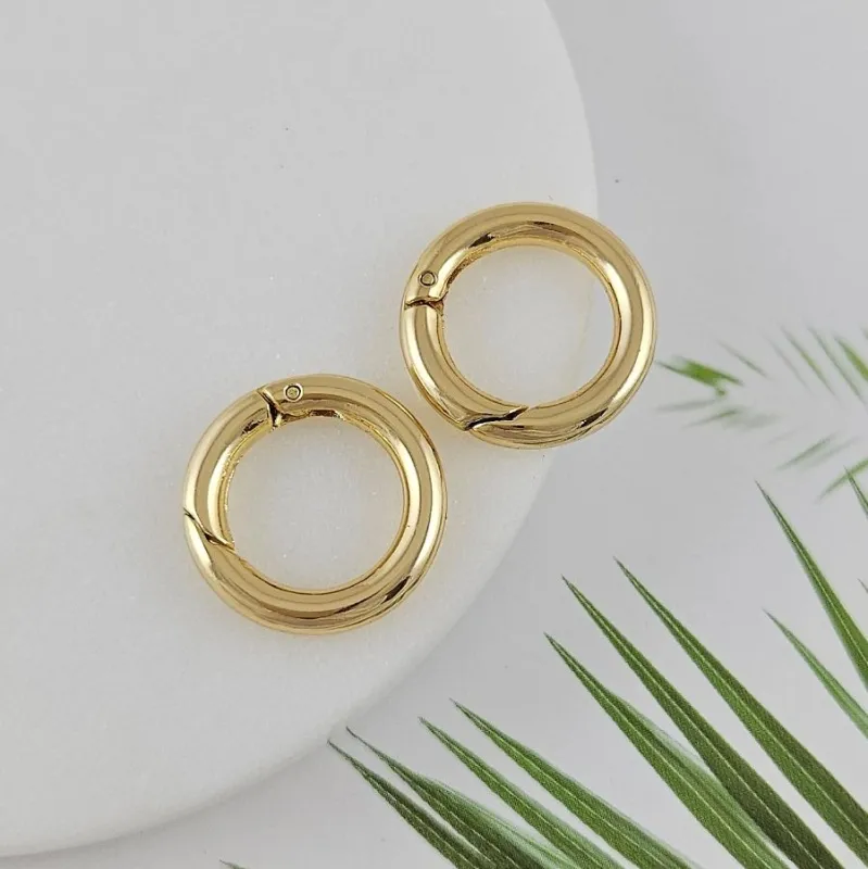 УЦЕНКА Замок круглый карабин 20х3.5 мм позолота 14К (5183-20-З14-УЦ)