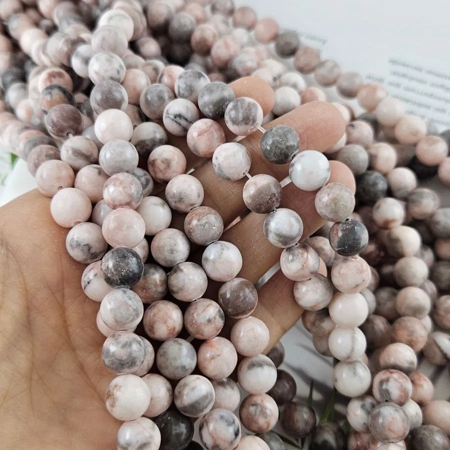 Нить 18 см Яшма розовая бусины ок. 10 мм тонированная, бусины гладкий шар (10051-10) для бижутерии купить с доставкой по России | Интернет‑магазин Viva Beads
