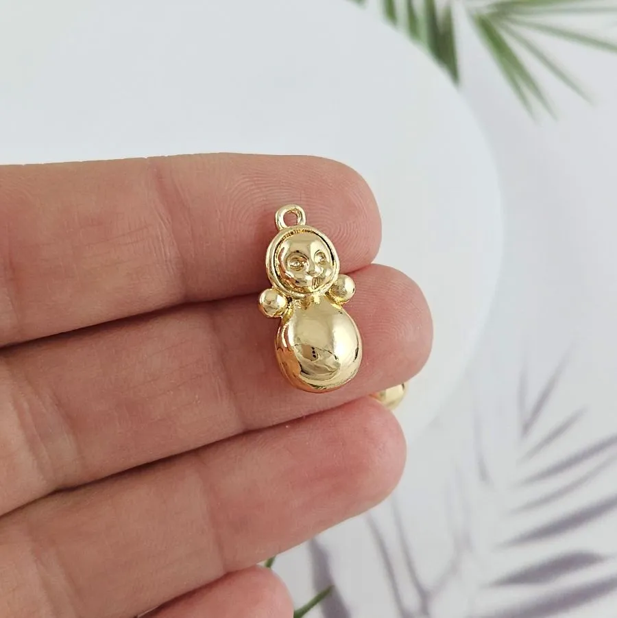 Подвеска Матрешка 19.4x10.5х7.4 мм, позолота 14К (10067-З) купить с доставкой по России | Интернет-магазин Viva Beads