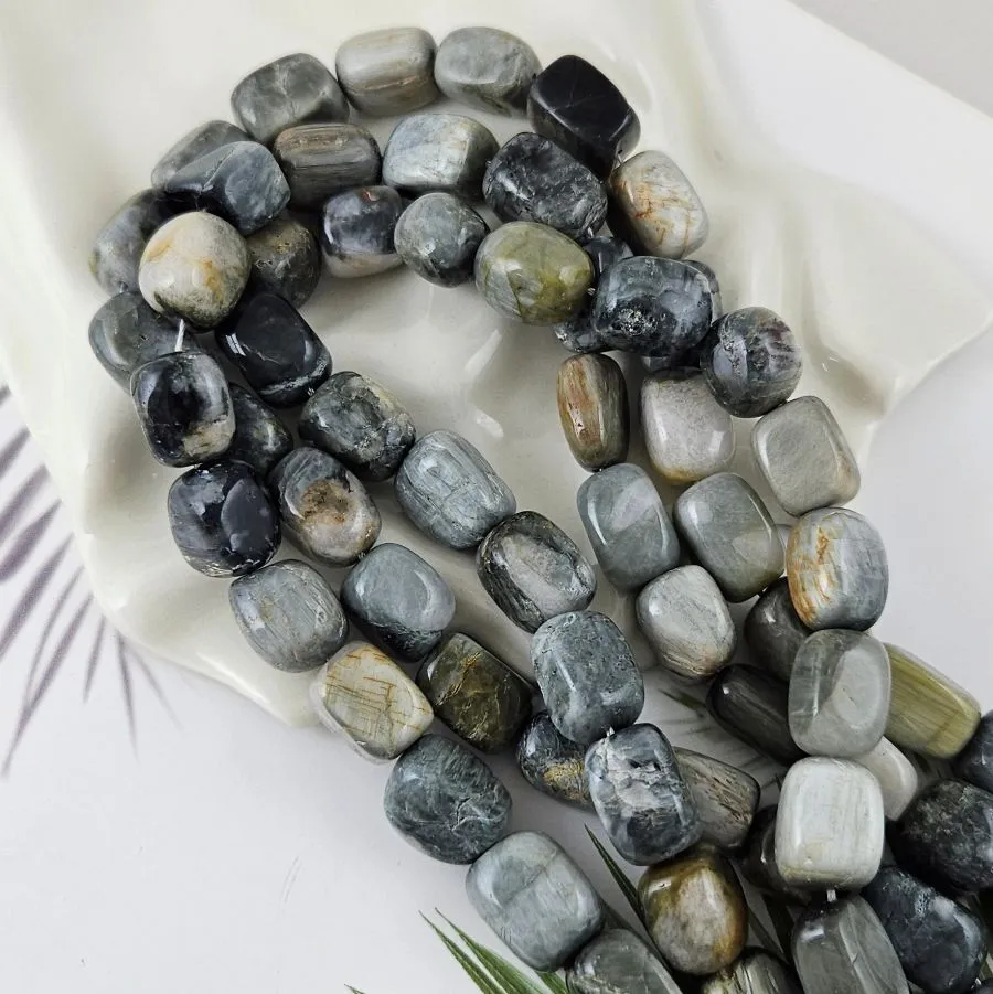 1 шт. Кошачий глаз серый ок. 13-17х9-12 мм бусины фри форм (1012) для бижутерии купить с доставкой по России | Интернет‑магазин Viva Beads
