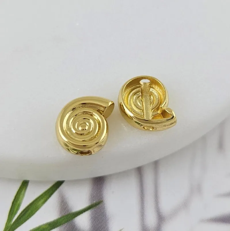 1 шт. Бусина Ракушка 10х8.8х3.7 мм позолота 18К (9960-З) купить в Воронеже | Заказать в интернет-магазине Viva Beads
