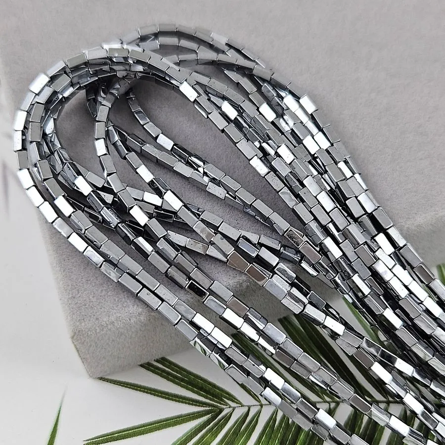 Нить 39 см Гематит /гематин / 2х4 мм прямоугольная бусина цвет платина (6996/4х2-П) купить в Воронеже | Заказать в интернет-магазине Viva Beads
