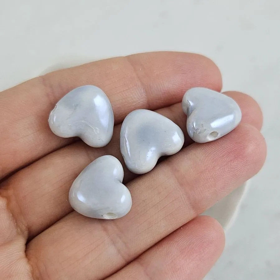 1 шт. Бусина Сердце ок. 14.8х13х7 мм серый, керамика (10276-14-С) купить с доставкой по России | Интернет-магазин Viva Beads