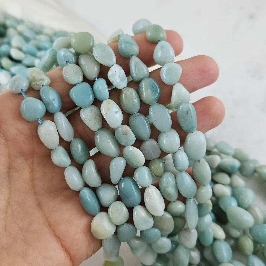 Нить 19 см Амазонит натуральный ок. 8-10 мм бусины фри форм (10123) для бижутерии купить с доставкой по России | Интернет‑магазин Viva Beads
