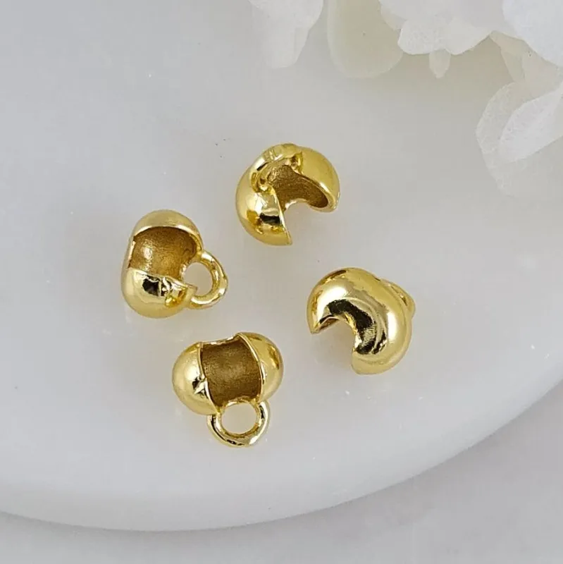 1 шт. Концевик зажимной 8.7х5.2 мм для шарика 4 - 4.5 мм, позолота 14К (10112-З) купить с доставкой по России | Заказать в интернет-магазине Viva Beads
