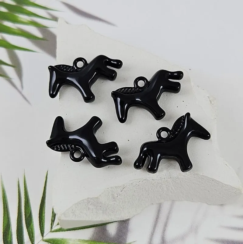 Подвеска Лошадь 14.5x20.2 мм, эмаль, черный (9982-Ч)