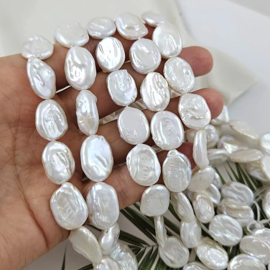 1 шт. Жемчуг натуральный барокко ок. 11-13х15-17 мм овальная монета,  АА белый (1007) купить в #REGION_P# | Заказать в интернет-магазине Viva Beads
