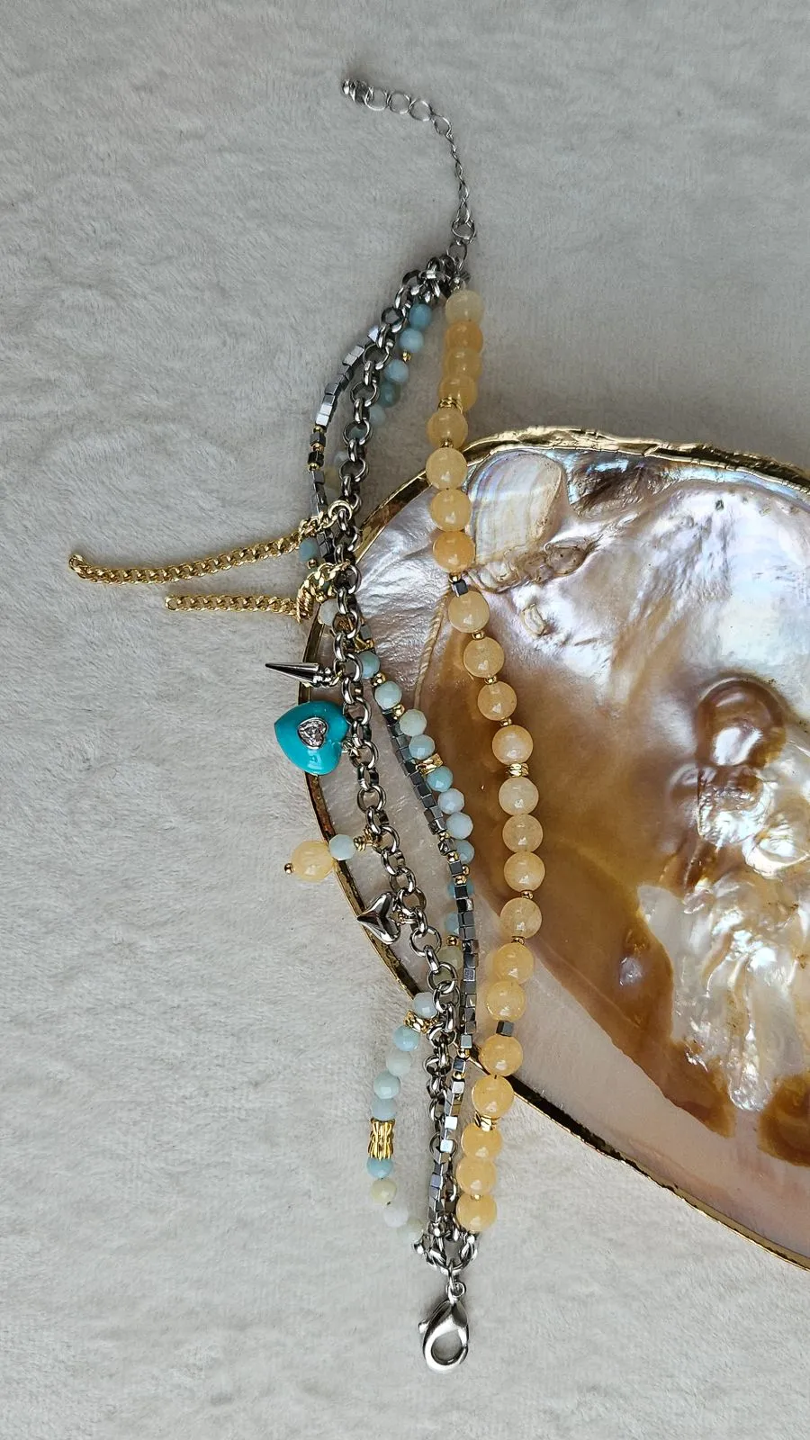 Многослойный браслет с кварцем и амазонитом - набор материалов (НАБОР-91) купить с доставкой по России | Интернет-магазин Viva Beads