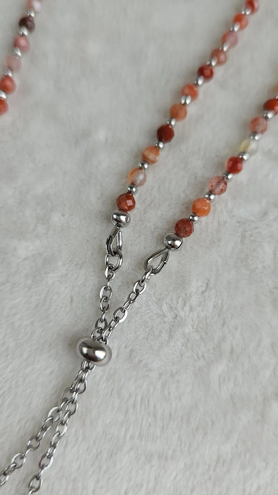 Колье-галстук из агата с подвесками в морском стиле - набор материалов для самостоятельной сборки (НАБОР-86)