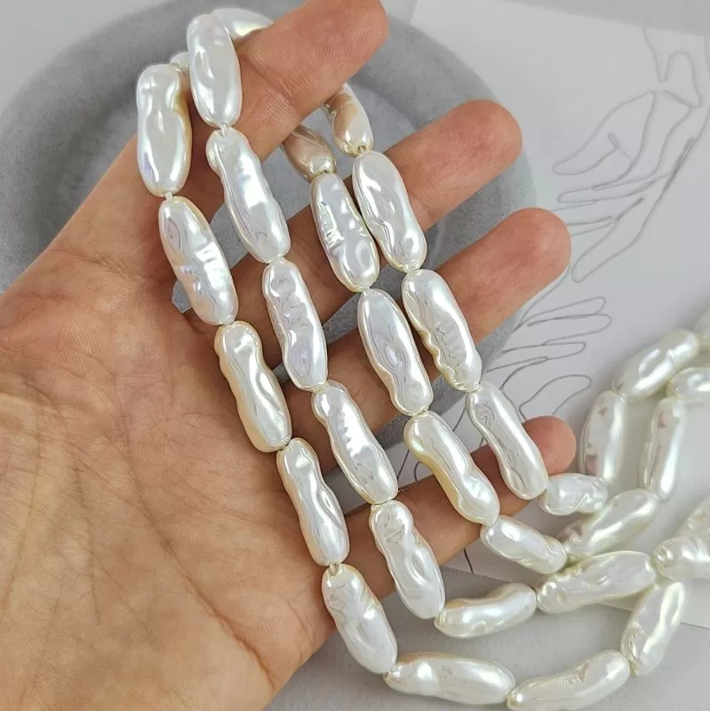 1 шт. Жемчуг майорка 22.8х7.8х8.7 мм форма барокко, палочка (9439) купить с доставкой по России | Интернет-магазин Viva Beads