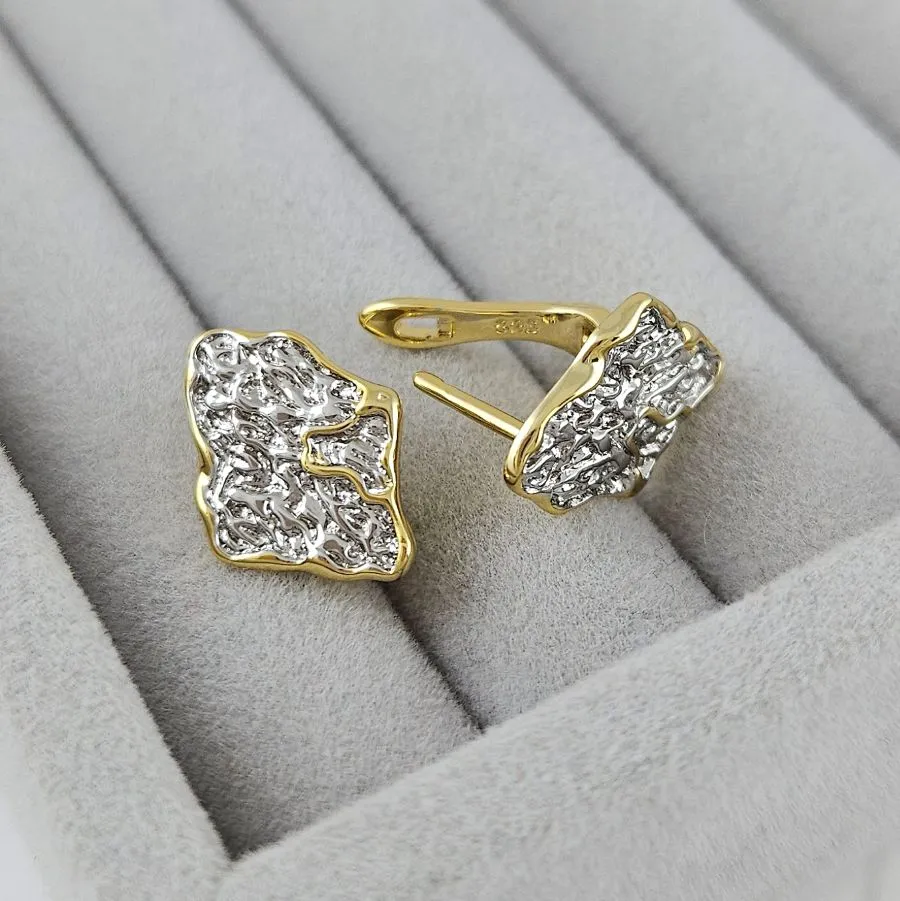 Швензы с замком 17х12.7 мм биколор, позолота 14К (9967-З) купить в Воронеже | Заказать в интернет-магазине Viva Beads
