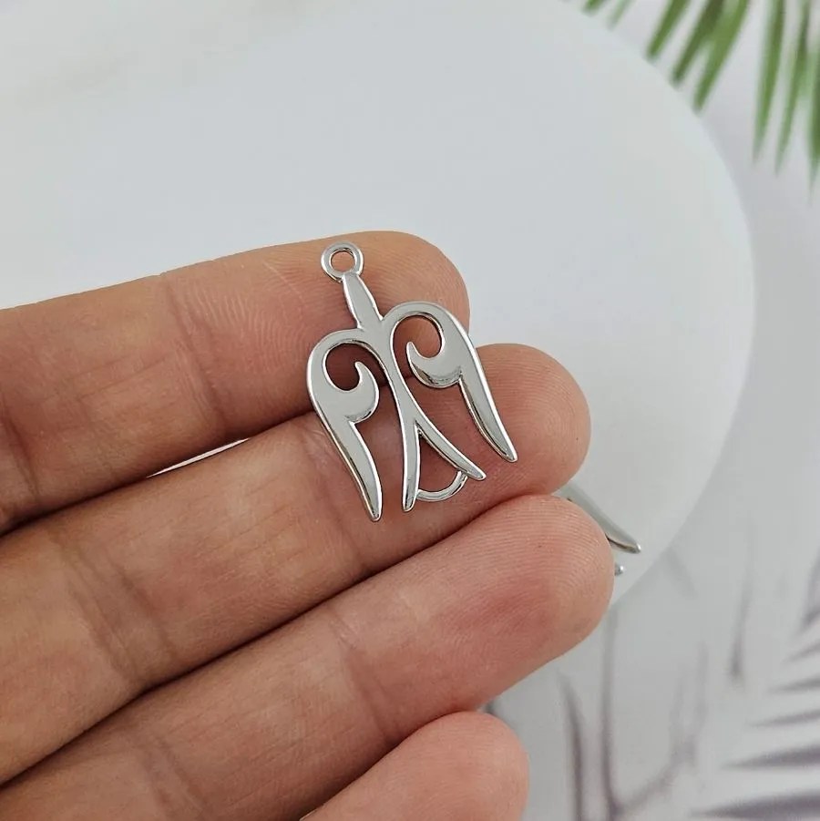 Подвеска коннектор Птица 23х14.5 мм родиевое покрытие (9959-Р)