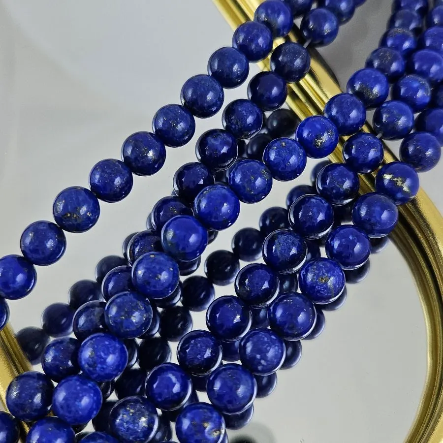 10 шт. Лазурит натуральный ок. 8.3 мм, бусины гладкий шар 5А (2524-8-5А) для бижутерии купить с доставкой по России | Интернет‑магазин Viva Beads
