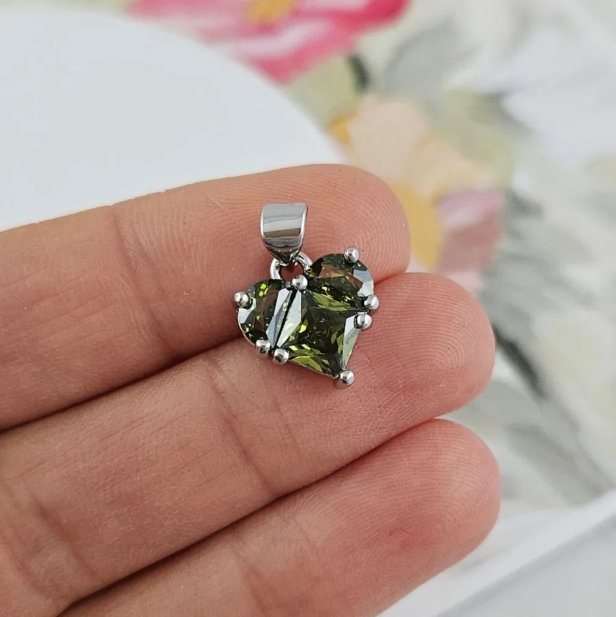 Подвеска Сердце 12 мм с фианитами, родиевое покрытие (8338-ЗР) купить с доставкой по России | Интернет-магазин Viva Beads