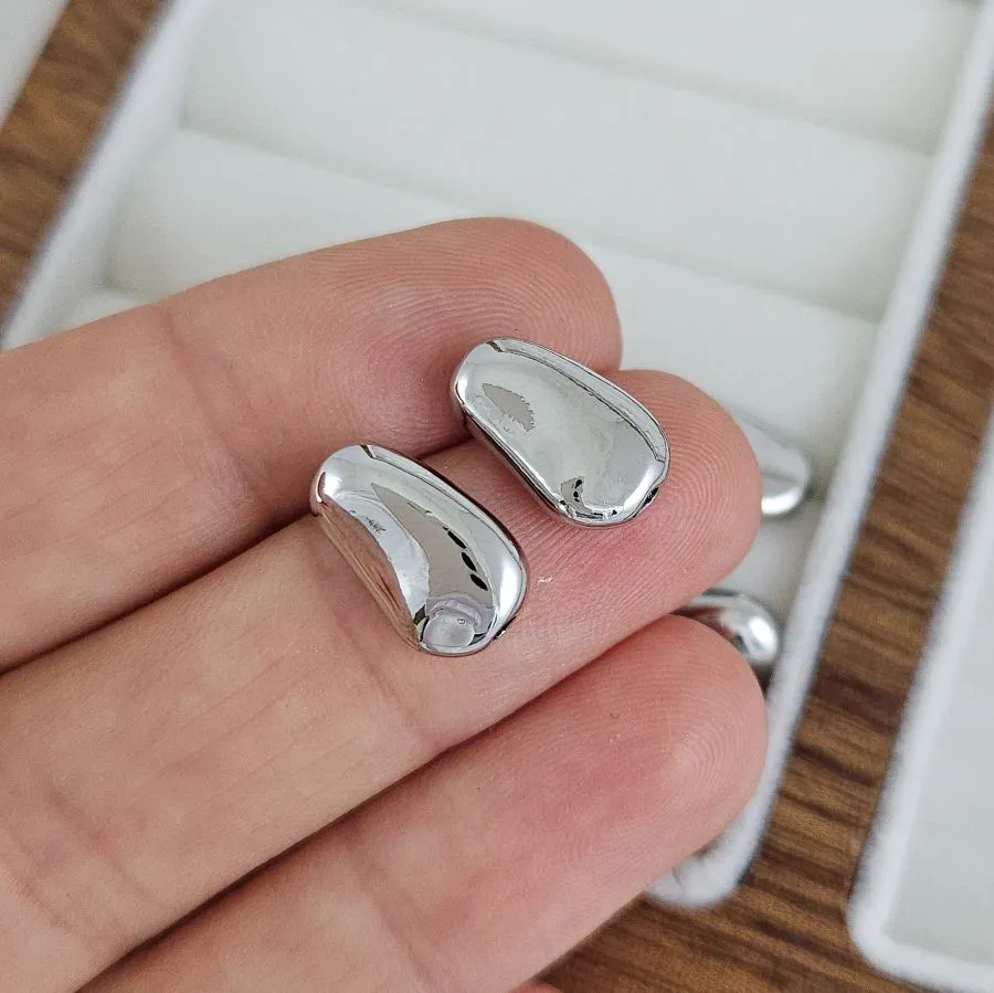 1 шт. Бусина разделитель 12.6х8.1х5.5 мм овальная, родиевое покрытие (10252-Р) купить с доставкой по России | Интернет-магазин Viva Beads