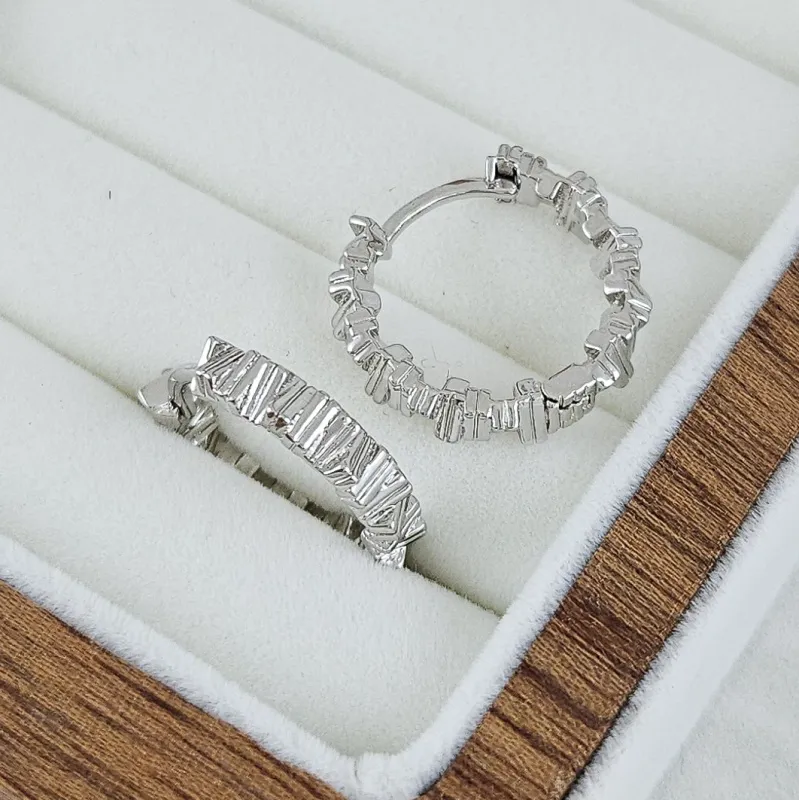 Швензы кольца, бублики, конго 20х3.8 мм фактурные, родиевое покрытие (10240-Р) купить с доставкой по России | Интернет-магазин Viva Beads