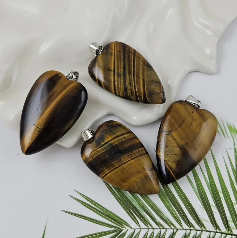 Тигровый глаз подвеска кулон сердце ок. 40х25.5х9 мм (10001-ТГ) купить в Воронеже | Заказать в интернет-магазине Viva Beads
