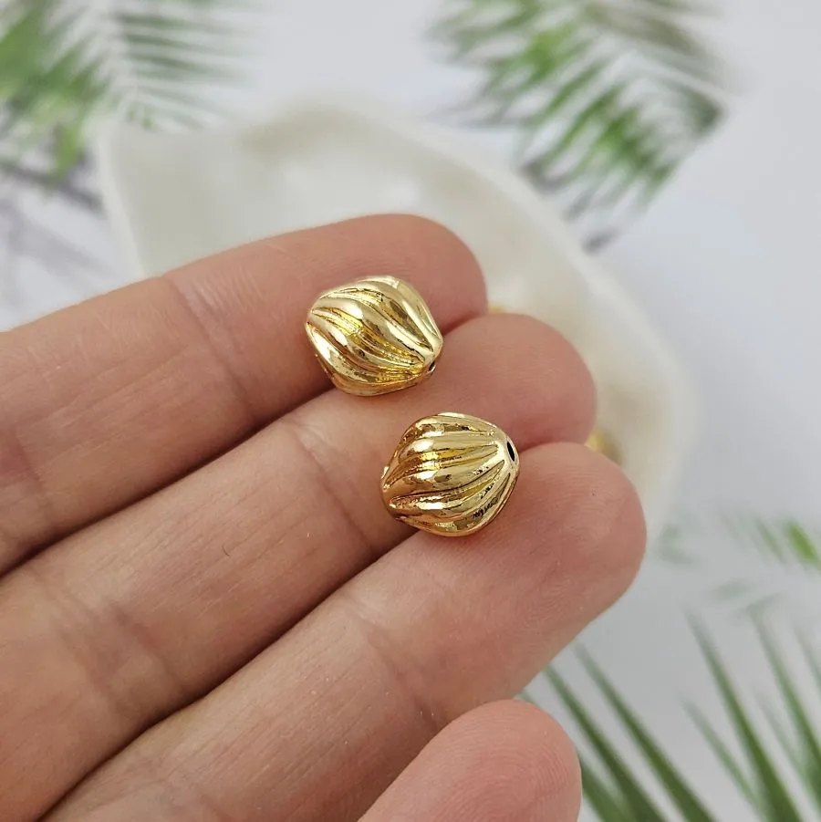 1 шт. Бусина разделитель 10х9 мм волнистая, позолота 14К (9997-З) купить в Воронеже | Заказать в интернет-магазине Viva Beads
