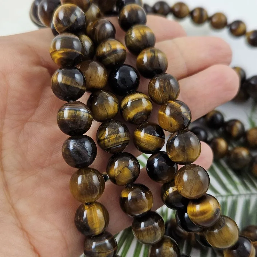 Нить 18 см Тигровый глаз ок. 10 мм гладкие круглые бусины (1002-10) купить в Воронеже | Заказать в интернет-магазине Viva Beads
